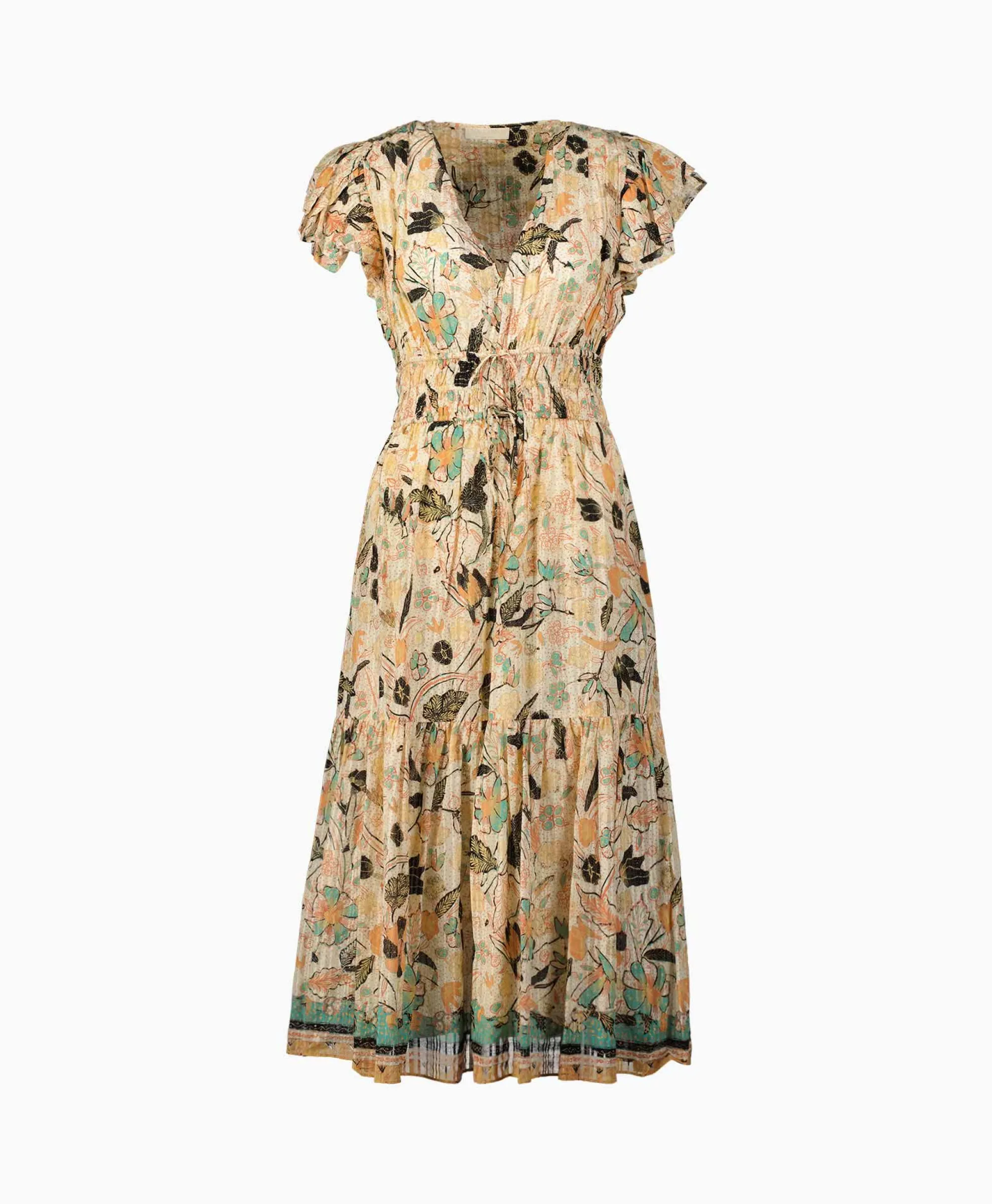 Ulla Johnson Midi Jurk Angelica Ecru*Dames Jurken