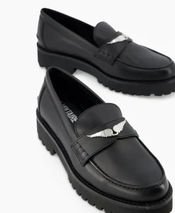 Zadig & Voltaire Zadig & Voltaire Loafer Joecassin Semy-Shiny Calfskin Zwart*Dames Instappers