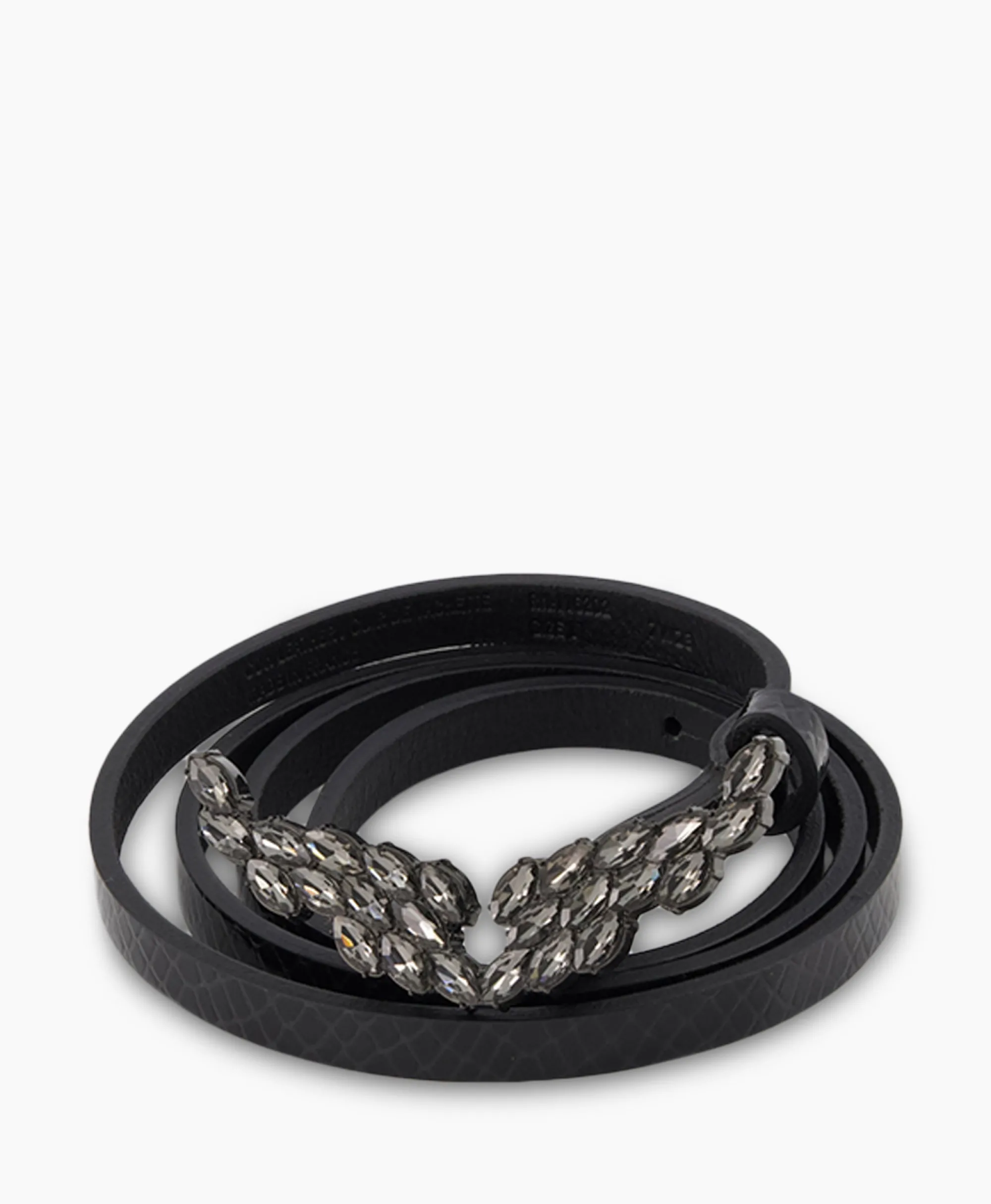Zadig & Voltaire Zadig & Voltaire Riem Rock Glossy Wild + Strass Zwart*Dames Riemen