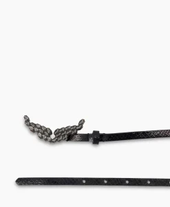 Zadig & Voltaire Zadig & Voltaire Riem Rock Glossy Wild + Strass Zwart*Dames Riemen