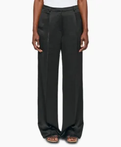 Zenggi Pantalon Wide Leg Satin Zwart*Dames Broeken